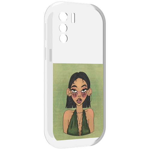 Чехол MyPads девушка-с-каре-и-тату для UleFone Note 13P задняя-панель-накладка-бампер