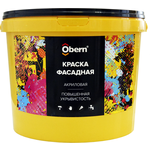 Краска фасадная белая для наружных и внутренних работ, Obern, 3 кг - изображение