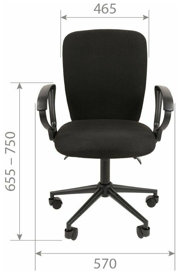 Офисное кресло CHAIRMAN 9801 BLACK, ткань, серый - фотография № 6