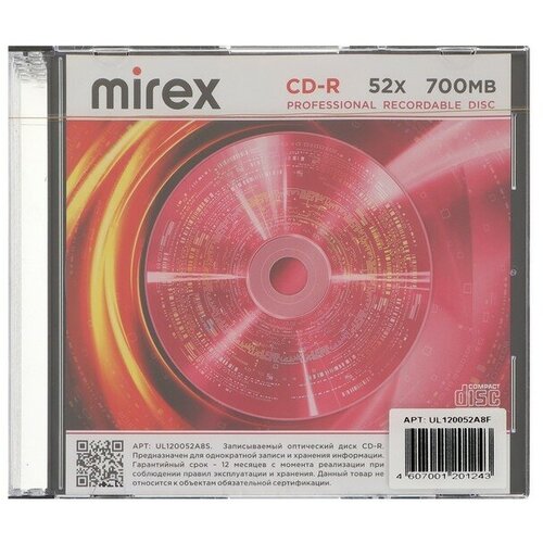 Диск CD-R Mirex Brand, 52x, 700 Мб, Slim, набор 5 шт диск mirex cd r 700mb maximum 52x slim упаковка 3 шт