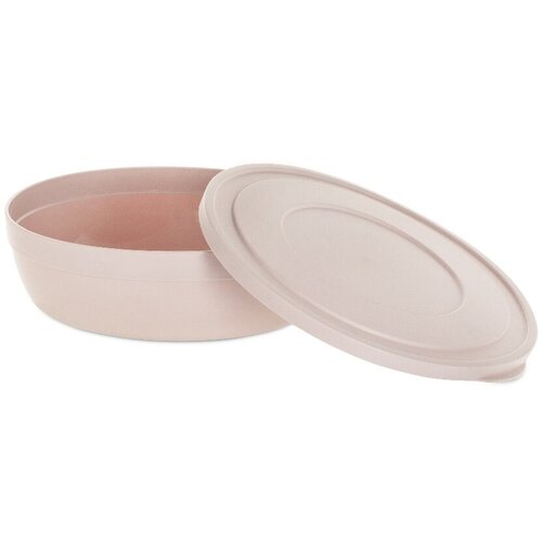 Салатник 4л с крышкой, цвет: пудровый