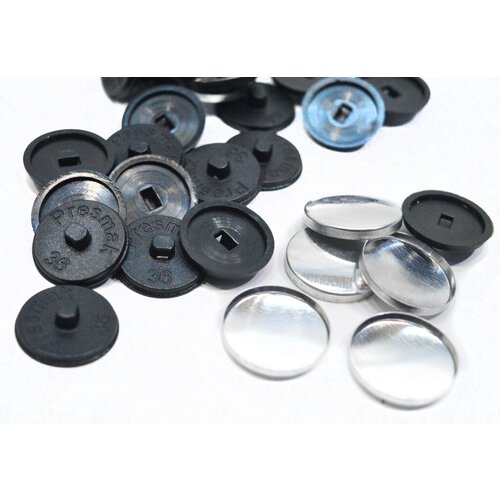 Заготовка для обтяжки пуговиц №36 (23мм) пластик цв. черный (уп 500шт)