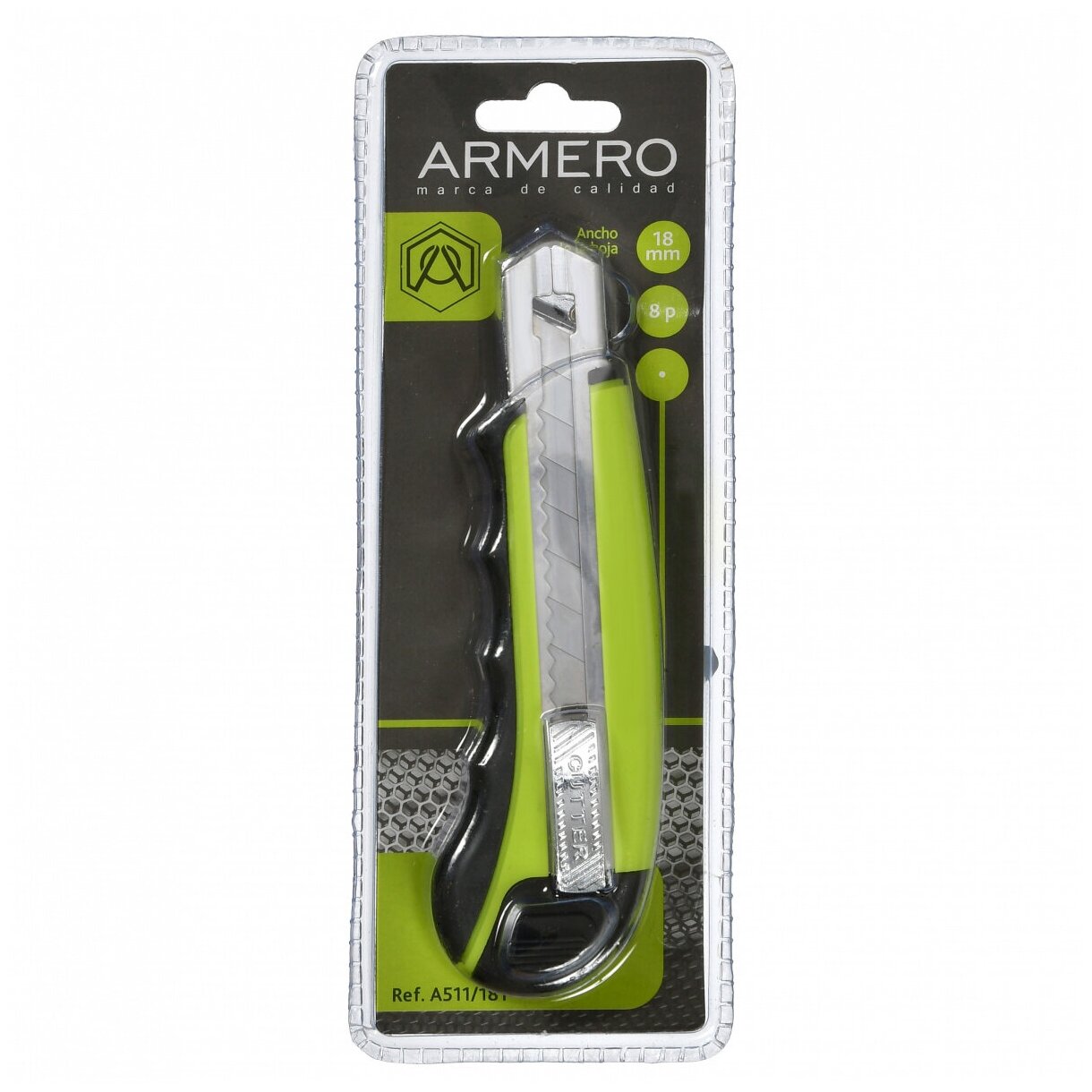 A511/181 Нож технический (зеленый, пластиковый корпус) Armero - фото №6
