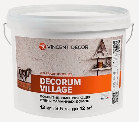 Изображение товара Структурное покрытие VINCENT DECOR DECORUM VILLAGE, имитирующее стены саманных домов 12 кг