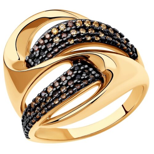 фото Sokolov кольцо из золочёного серебра с фианитами 93010853, размер 16.5