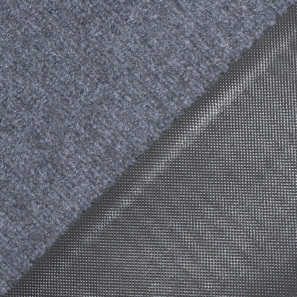Коврик входной влаговпитывающий ребристый серый 60x90x0,5см Sunstep - фотография № 7
