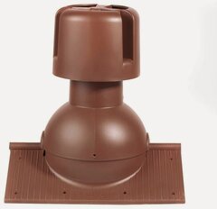 Изображение товара Коньковый элемент для любого вида кровли Krovent Pipe-Cone, выход вентиляции коньковый с колпаком, RAL 8017 коричневый