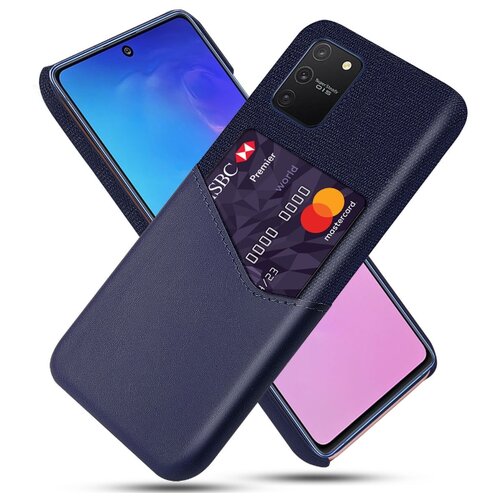 фото Чехол панель-накладка mypads для samsung galaxy s10 lite / samsung galaxy a91 из качественной импортной кожи с визитницей с отделением для банковских карт мужской женский синий