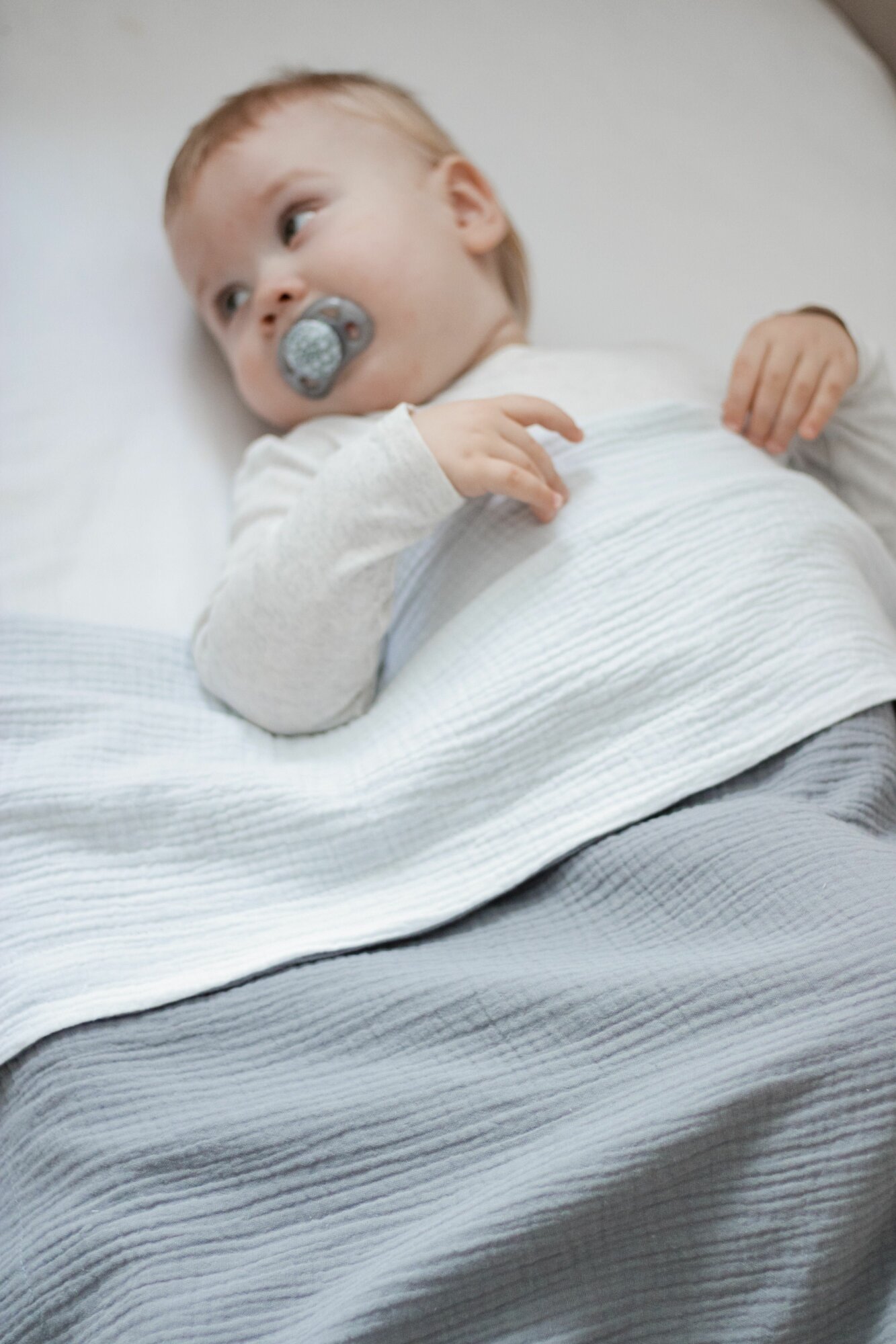 Плед детский для новорожденных 100х120 см, двухсторонний 4-х слойный муслин