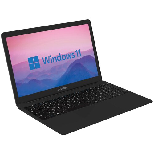 Ноутбук Digma EVE 15 P417 Celeron N4000 8Gb SSD256Gb Intel UHD Graphics 600 156 IPS FHD 1920x1080 Windows 11 64 black WiFi BT Cam 5000mAh 2433700₽