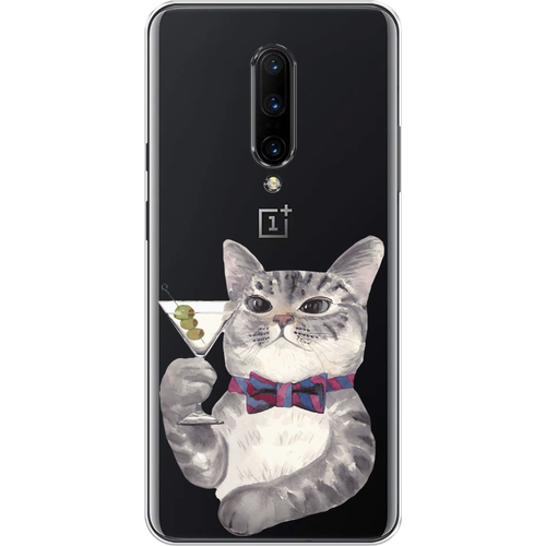 Силиконовый чехол на OnePlus 7 Pro / ВанПлас 7 Про Кот джентльмен, прозрачный силиконовый чехол на oneplus 7 pro ванплас 7 про каблучки прозрачный