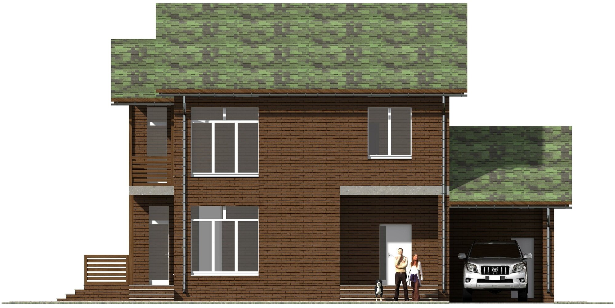 Готовый проект двухэтажного дома без гаража из газосиликатного блока с облицовкой из керамического кирпича площадью 168,5 кв.м - фотография № 8