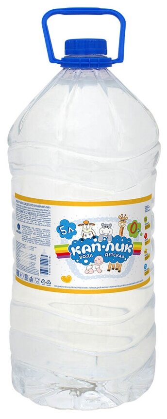 Вода питьевая для детского питания Кап-Лик негазированная 5 л. 1 шт.