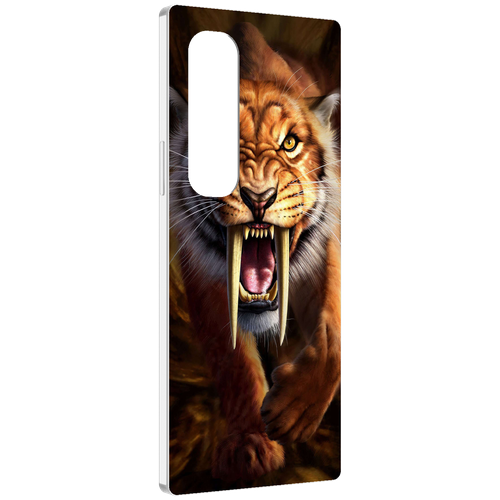 Чехол MyPads саблезубый злой тигр для Samsung Galaxy Z Fold 4 (SM-F936) задняя-панель-накладка-бампер