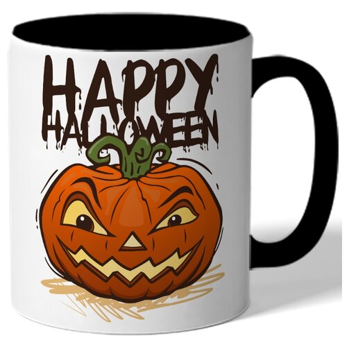 фото Кружка цветная на halloween happy halloween - тыква drabs