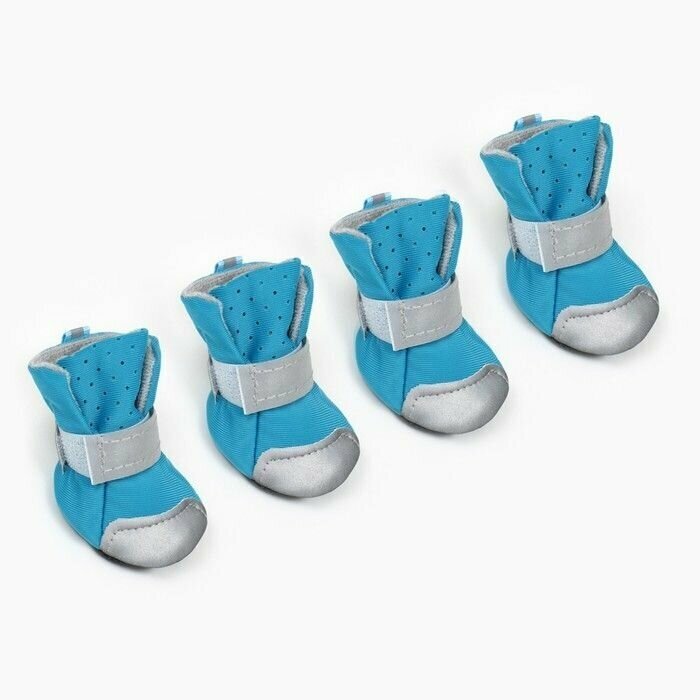 Ботинки для собак"Комфорт" дышашие, размер 1 (4, 0 х 3, 3 см), синие 9380888 . - фотография № 1
