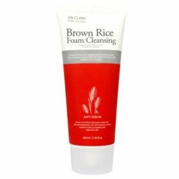 Пенка для умывания 3W CLINIC коричневый РИС Brown Rice Foam Cleansing, 100ml