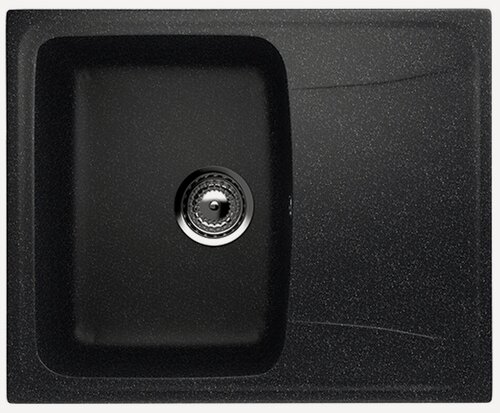 Изображение товара Каменная мойка для кухни врезная SURAGRAN S-26, 580*470мм, прямоугольная, цвет черный/Раковина для кухни