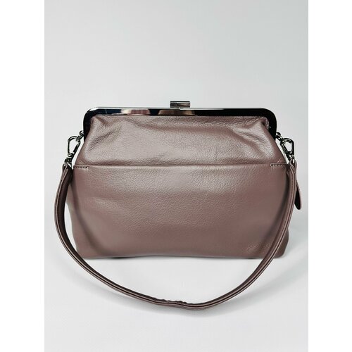 фото Классическая женская сумка ридикюль кросс боди цвет бежево-лиловый нет бренда