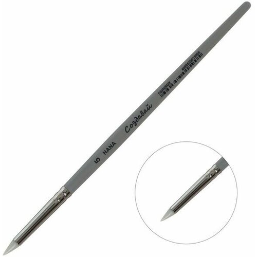 Кисть-стек Силикон конус Создавай 5 длина выставки 10 мм короткая ручка матовая 1 шт 510₽