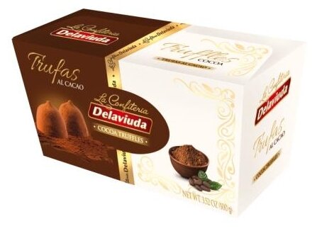 Подарочный набор конфет  Delaviuda Трюфели с какао, 100 г, картонная коробка