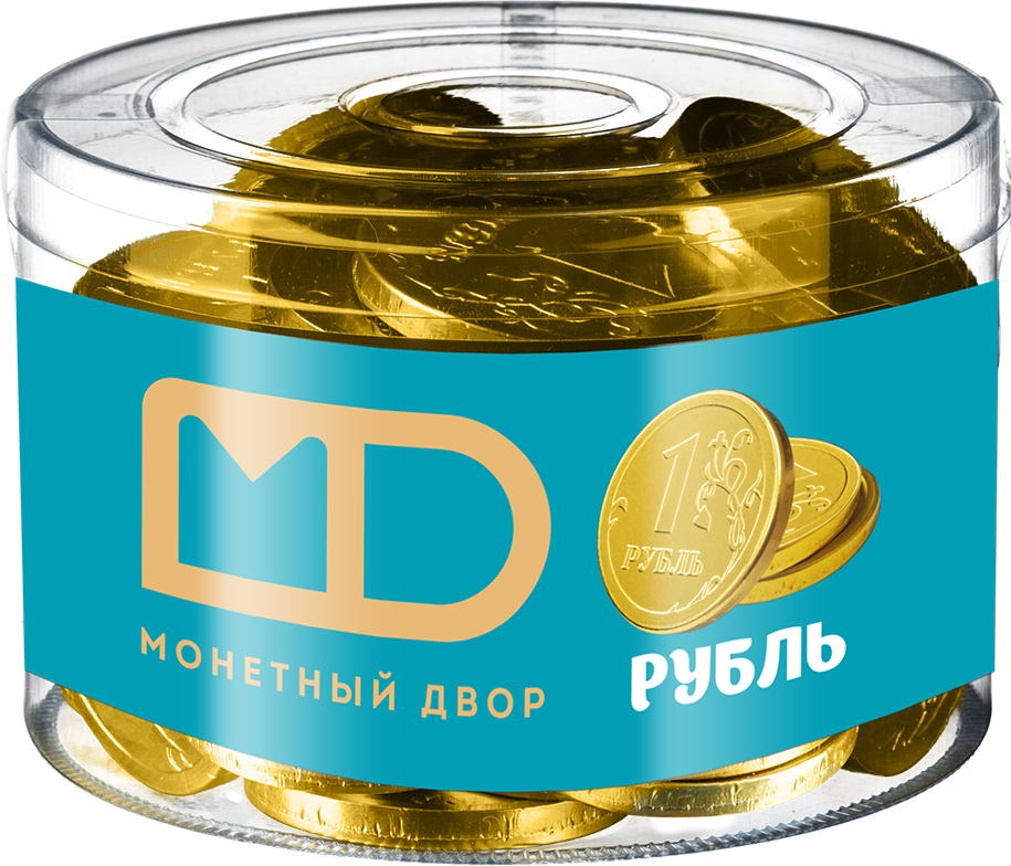 Шоколадные монеты «Рубль» 6г по 50 шт. - фотография № 1