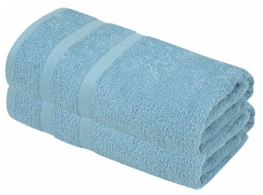 Махровое полотенце для рук и лица 30*60 см, полотенце для ванной Лаконика 1 шт, голубой, 100% хлопок, плотность 400 гр - фотография № 1