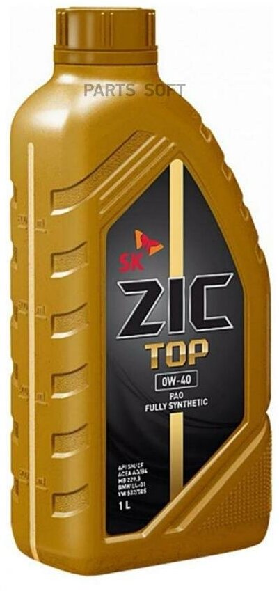 ZIC TOP 0W40 (1L)_масло мот! синт.\API SP, ACEA A3/B4, VW 502.00/505.00, BMW LL-01, MB 229.5 ZIC / арт. 132611 - (1 шт)