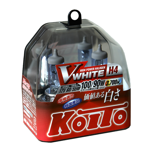 фото Лампа автомобильная галогенная koito whitebeam iii h4 p0746w 12v 60/55w (100/90w) 2 шт.