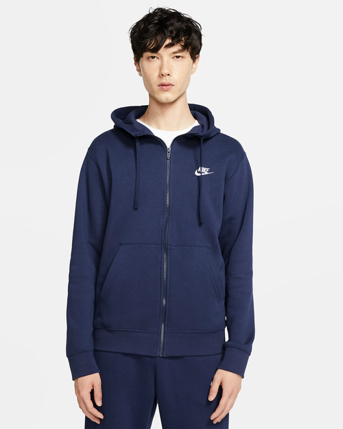 Толстовка NIKE Sportswear Club Fleece Mens Full-Zip Hoodie, размер XS, синий