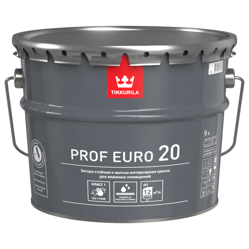 Краска для влажных помещений Prof Euro 20 TIKKURILA 2,7 л бесцветная (база С)