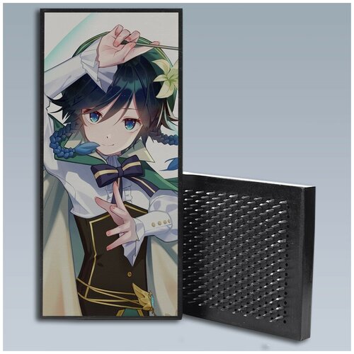 фото Доска садху для йоги с гвоздями, уф печать игра genshin impact - 1766 шаг 10мм woodart