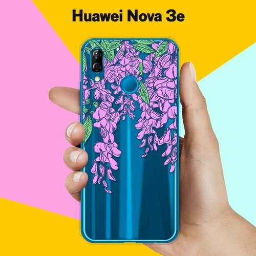 Силиконовый чехол Цветы фиолетовые на Huawei Nova 3e силиконовый чехол цветы на huawei nova 3e