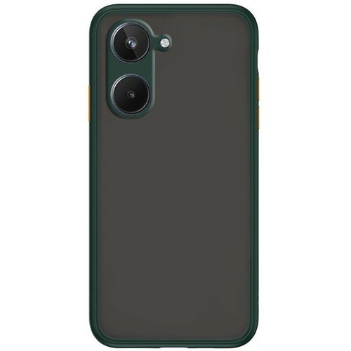 Накладка пластиковая матовая для Realme C33 с силиконовой окантовкой зелёная телефон realme c33 4 64gb золотой