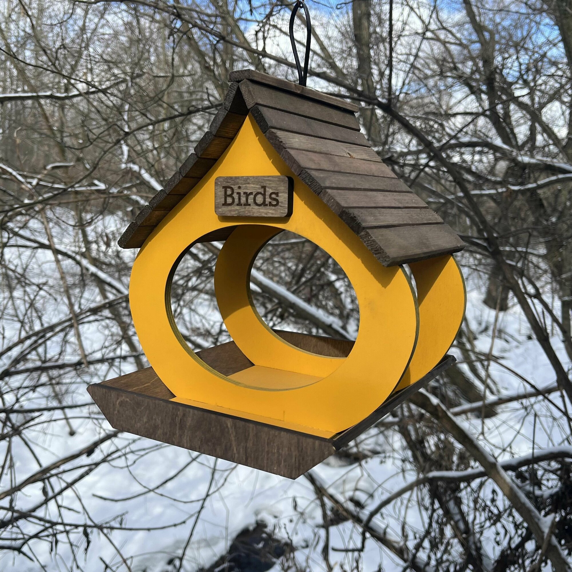 Кормушка для птиц PinePeak / деревянный скворечник для птиц подвесной для дачи и сада, 260х250х270мм - фотография № 1
