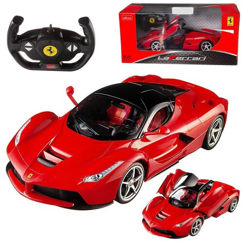 Машина р/у 1:14 Ferrari LaFerrari, со световыми эффектами, открываются двери, 15х8см, цвет красный 2 радиоуправляемая машинка rastar 1 14 ferrari laferrari aperta 75800 чёрный