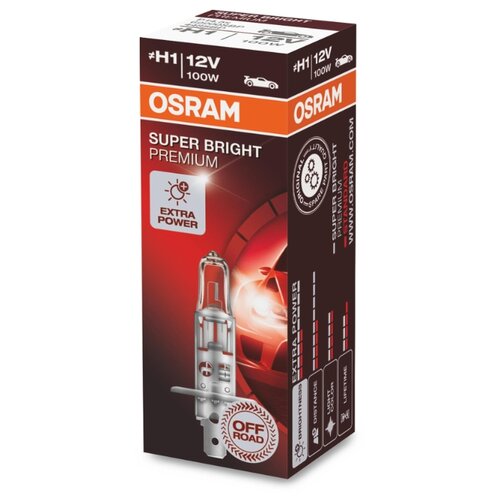 фото Галогенные лампы головного света off-road super bright premium h1 1 шт osram