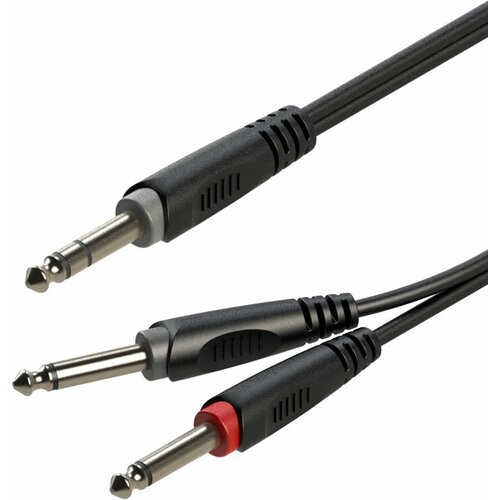 ROXTONE RAYC100/1 Инсертный кабель, 6.3мм stereo Jack + 2x6.3mm mono Jack, 1м