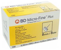 Игла для шприц-ручек BD Micro-Fine Plus 30G (0.3 мм х 8 мм)
