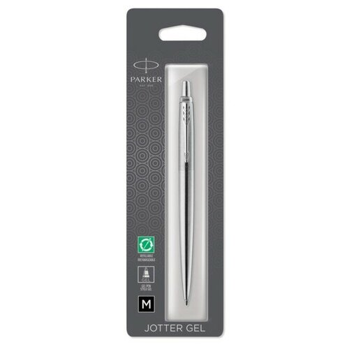 Ручка гелевая, Parker JOTTER CORE STAINLESS STEEL CT, черная, блистер 2020671