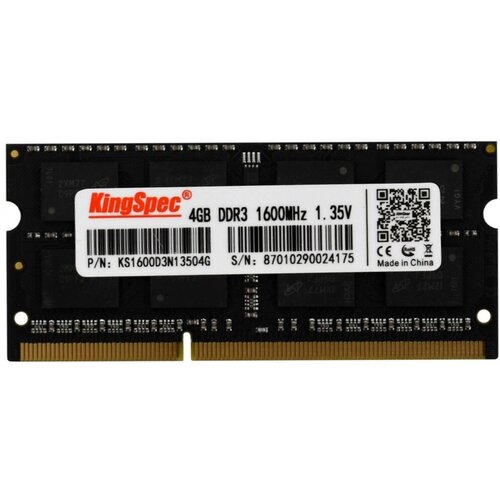 Память DDR3 4Gb 1600MHz Kingspec KS1600D3N13504G RTL PC3-12800 CL11 SO-DIMM 204-pin 1.35В