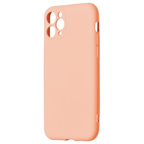 Матовый силиконовый чехол-накладка с бархатной подкладкой из микрофибры PERO для Apple iPhone 11 Pro / Silicone Case на Эпл Айфон 11 Про  светло-розовый