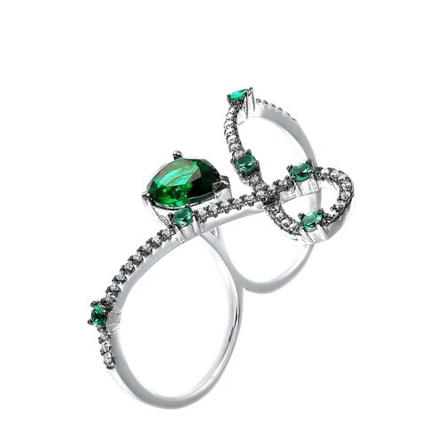 фото Element47 кольцо из серебра 925 пробы с кубическим цирконием r27022-w2_ko_001_wg, размер 17