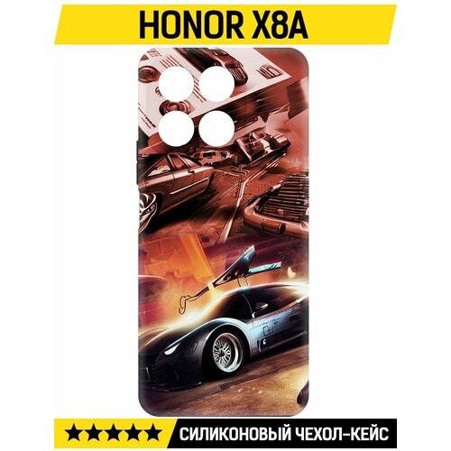 Чехол-накладка Krutoff Soft Case Автодинамика для Honor X8a черный чехол накладка krutoff soft case мандаринки для honor x8a черный