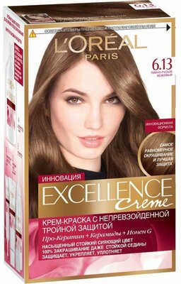 Лореаль Париж / L'Oreal Paris - Крем-краска для волос Excellence Cream 6.13 темно-русый