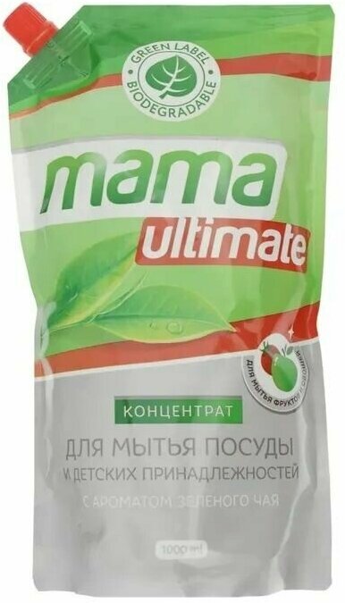 Концентрат Mama Ultimate для мытья посуды, зеленый чай, сменный блок, 600 мл - фото №11