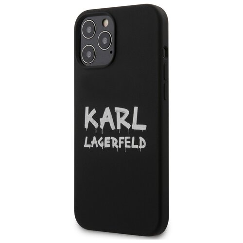 фото Чехол lagerfeld для iphone 12 pro max (6.7) liquid silicone graffiti logo hard white karl lagerfeld