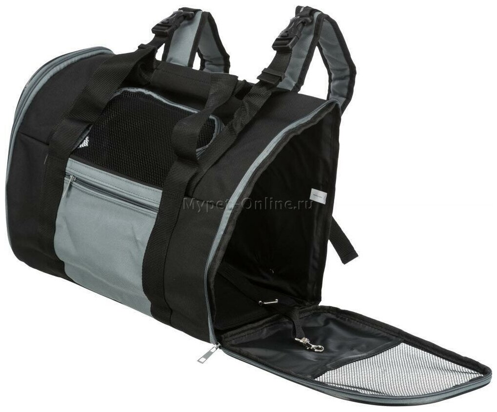 Сумка-рюкзак для кошек и собак Trixie Connor, размер 42х29х21см., черный / серый - фотография № 4