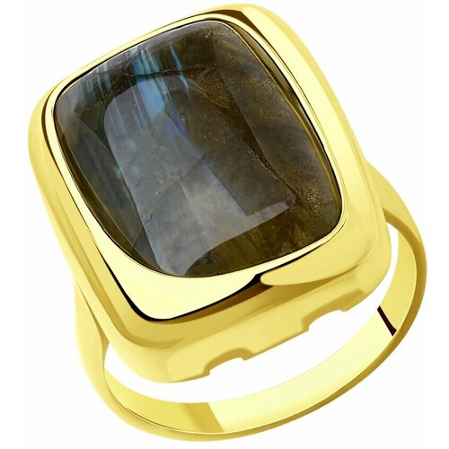 Кольцо Diamant online, серебро, 925 проба, лабрадорит, размер 18 cornelia webb кольцо из серебра с лабрадоритом