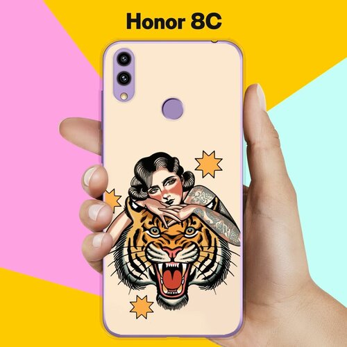 Силиконовый чехол на Honor 8С Тигр / для Хонор 8Ц силиконовый чехол на honor 8с узорчик для хонор 8ц